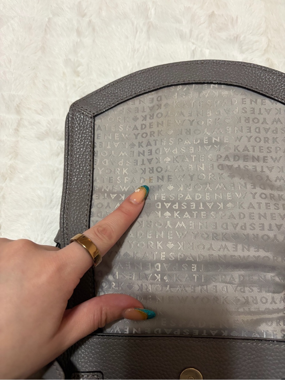 Kate Spade Gray Drawstring Backpack - Picture 5 of 9